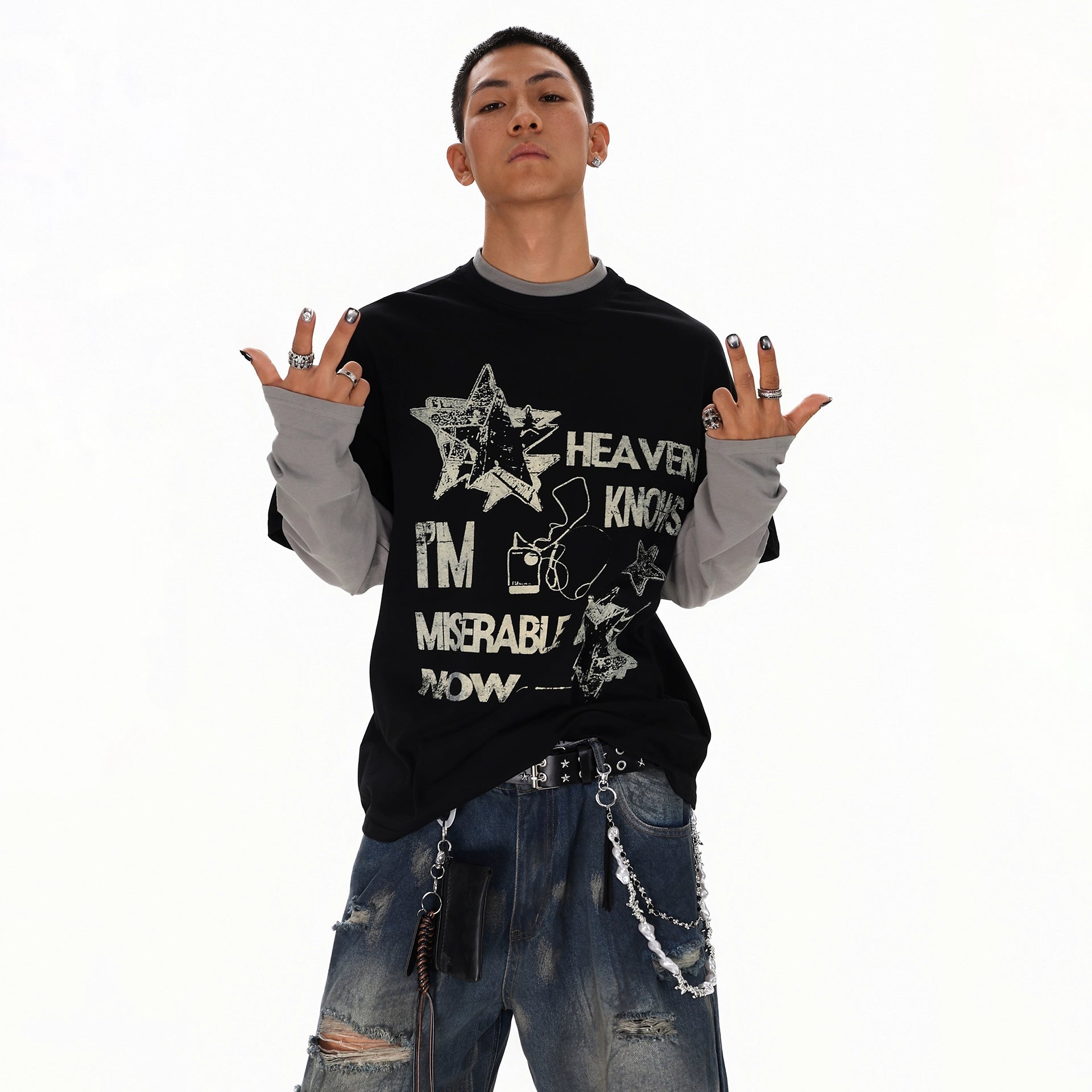 HAVOCPRINT LAYERED LONGSLEEVE SHIRT