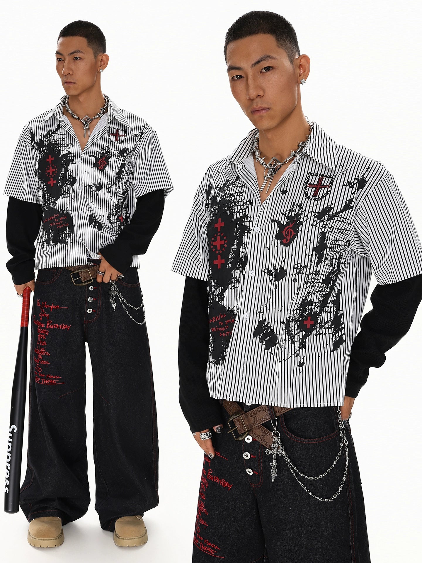 CROSSMARK STRIPED LONGSLEEVE SHIRT