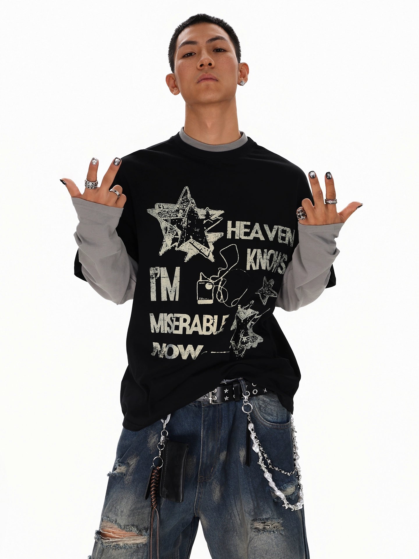 HAVOCPRINT LAYERED LONGSLEEVE SHIRT