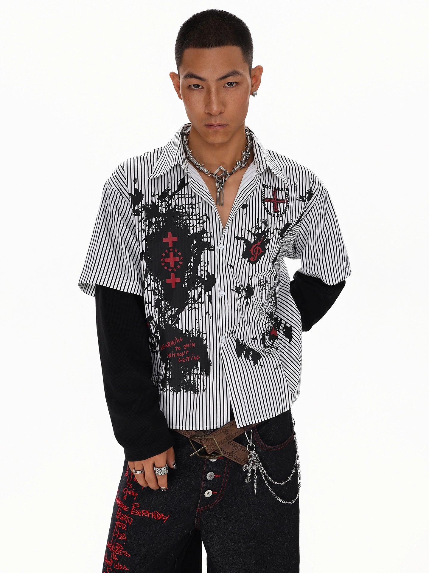 CROSSMARK STRIPED LONGSLEEVE SHIRT
