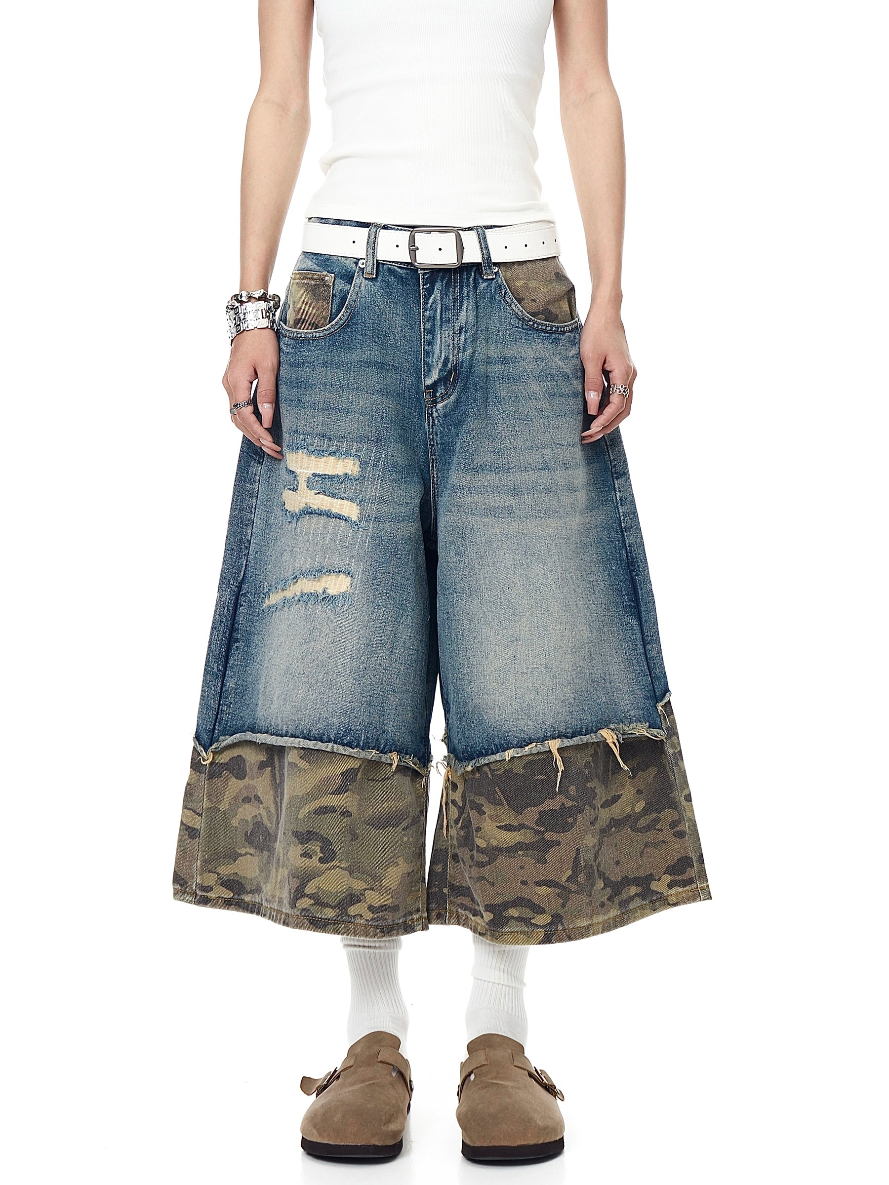 BLACKLISTS BAGGY RETRO STICH CAMO SHORTS