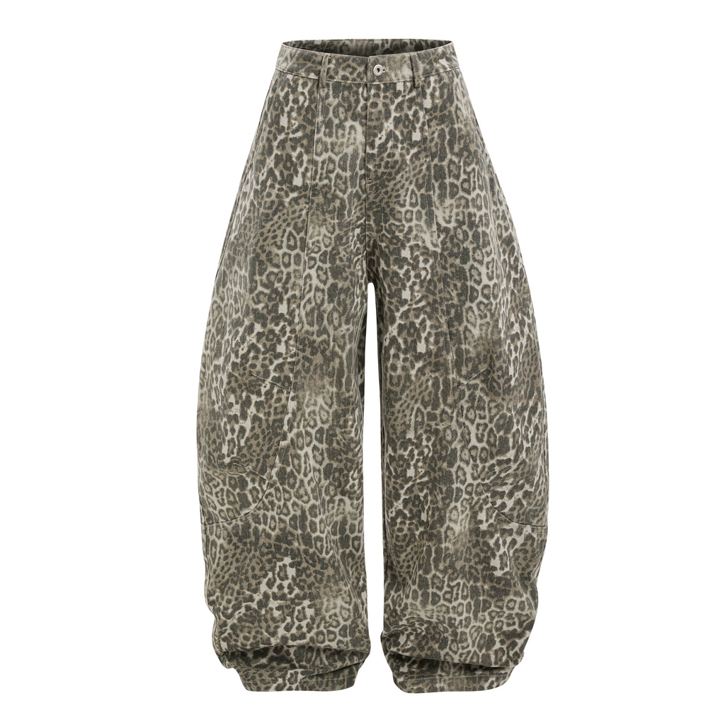 BLACKLISTS VINTAGE LEOPARD BAGGY JEANS