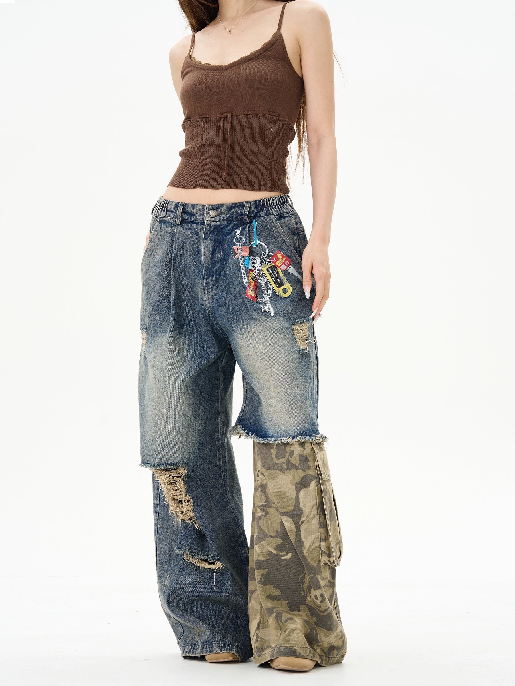 PATCHWORK CAMOFLAUGE JEANS