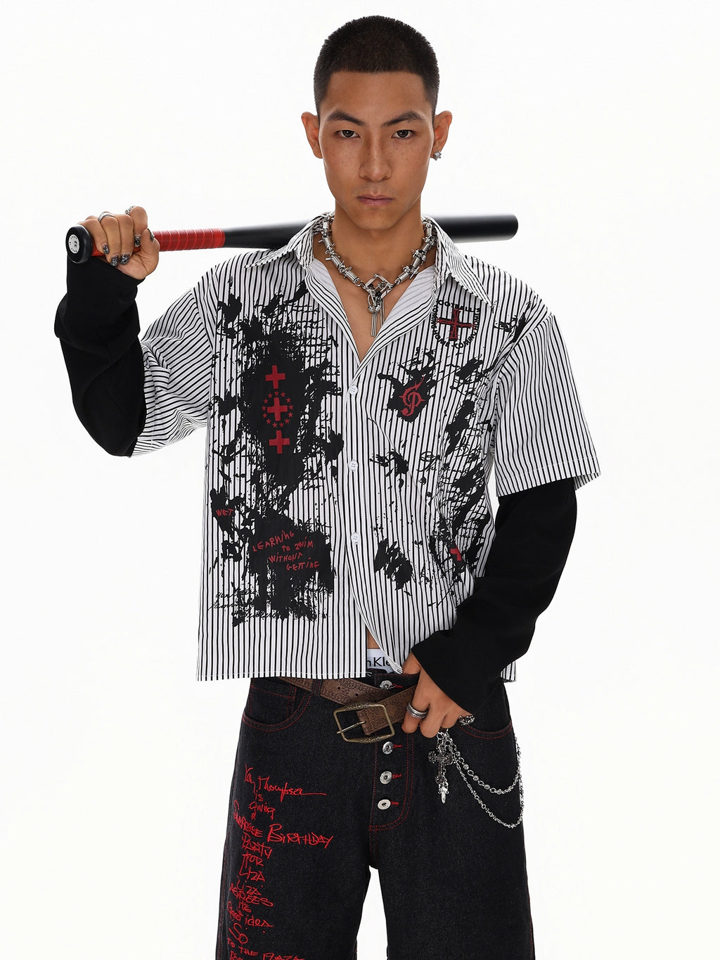 CROSSMARK STRIPED LONGSLEEVE SHIRT