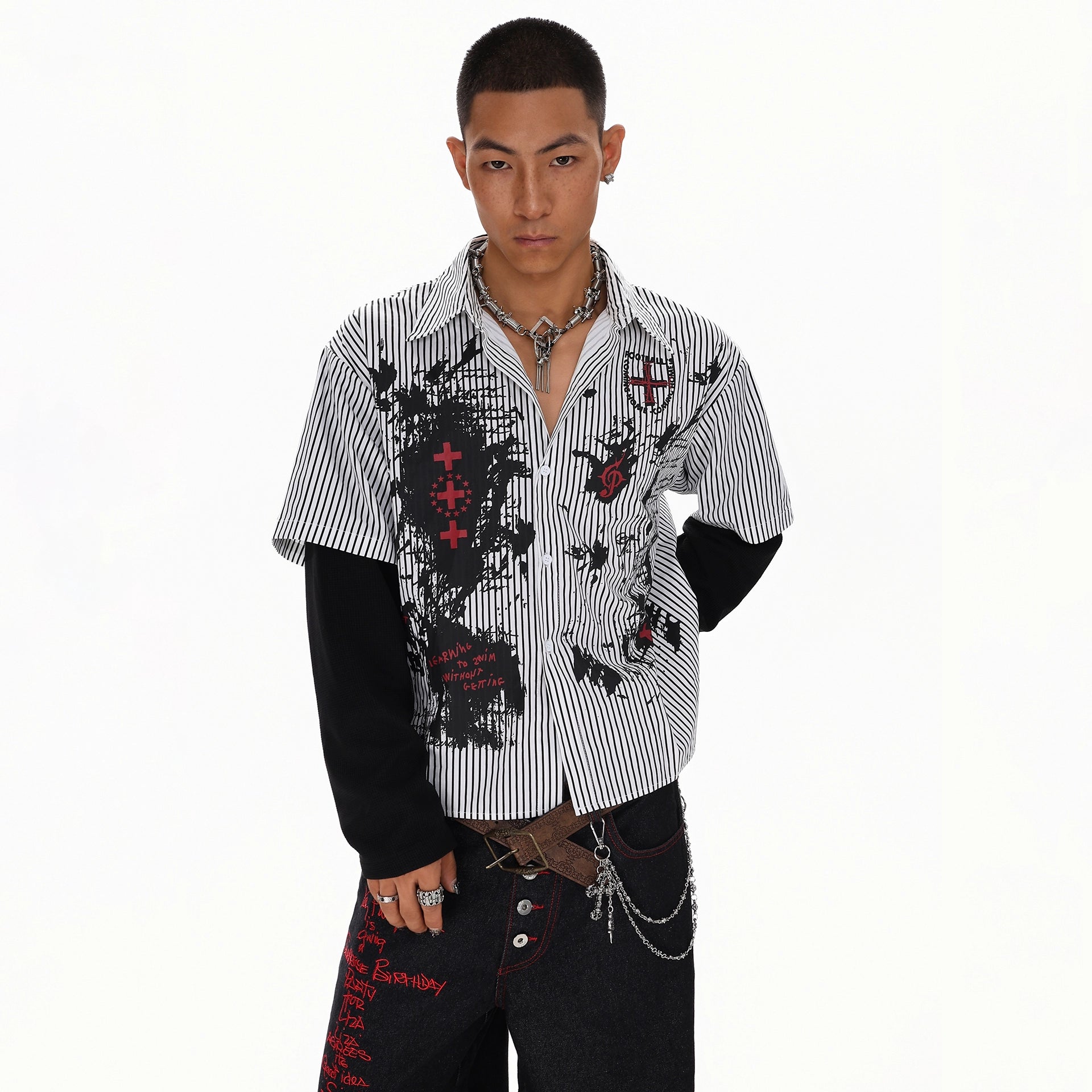 CROSSMARK STRIPED LONGSLEEVE SHIRT