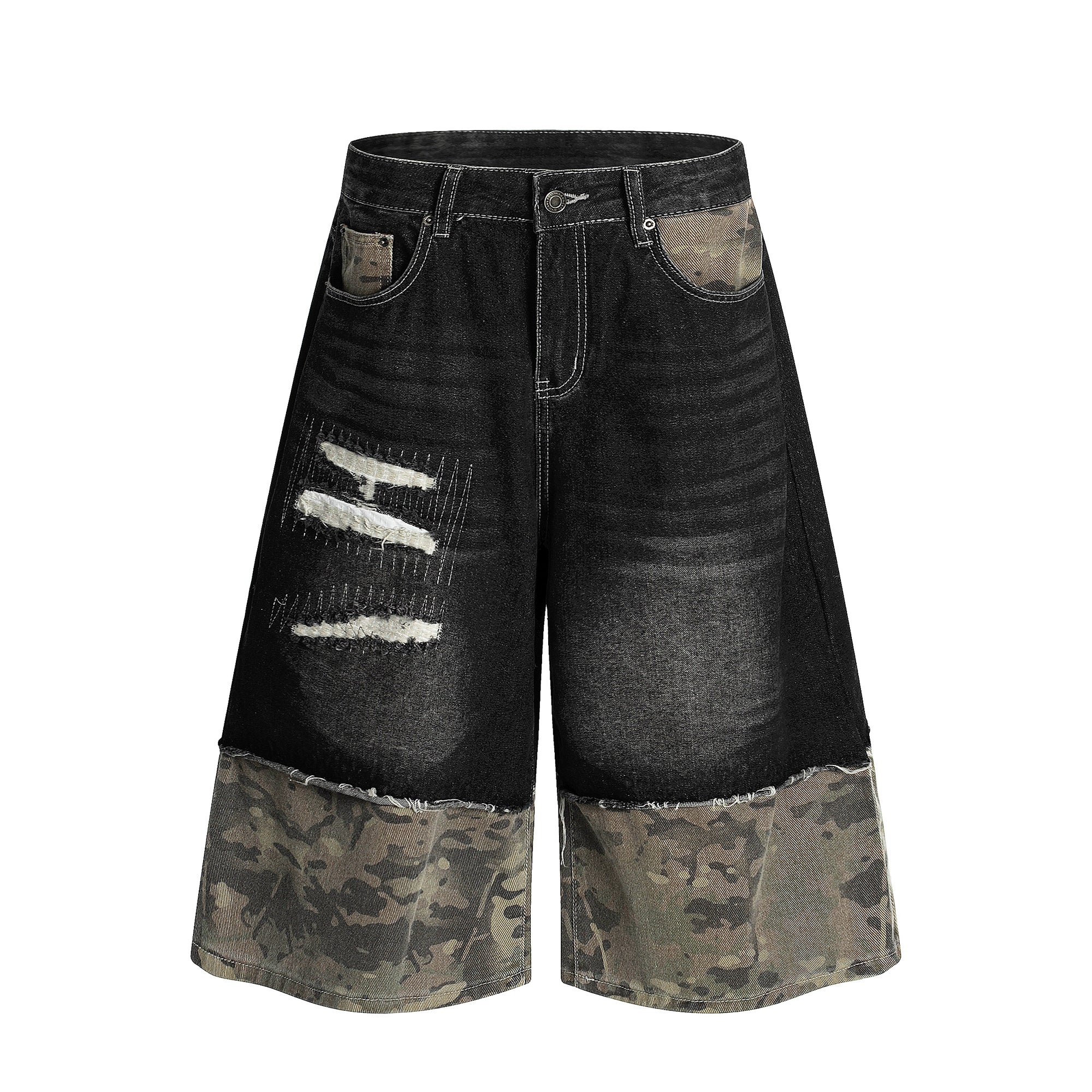 BLACKLISTS BAGGY RETRO STICH CAMO SHORTS