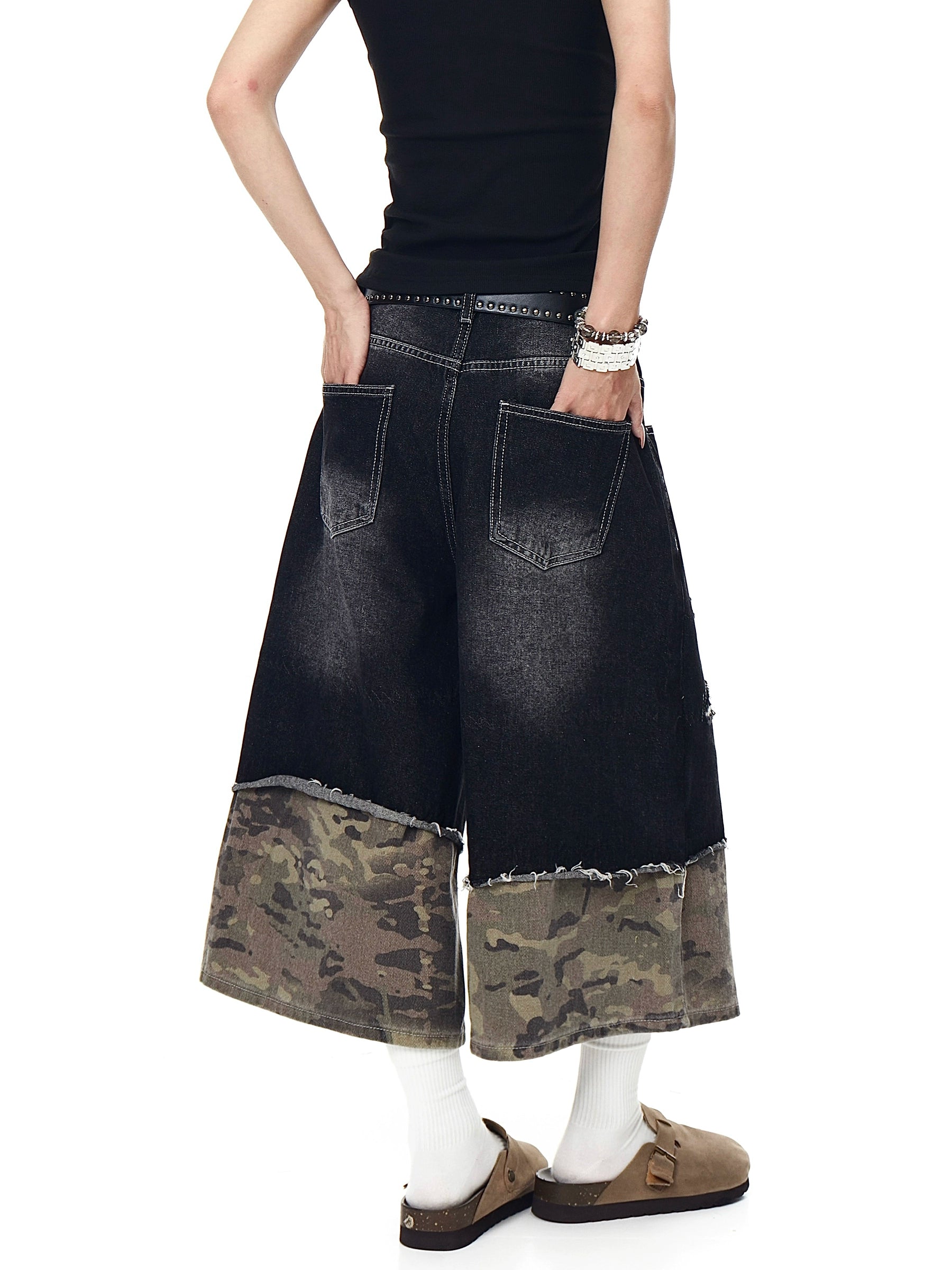 BLACKLISTS BAGGY RETRO STICH CAMO SHORTS