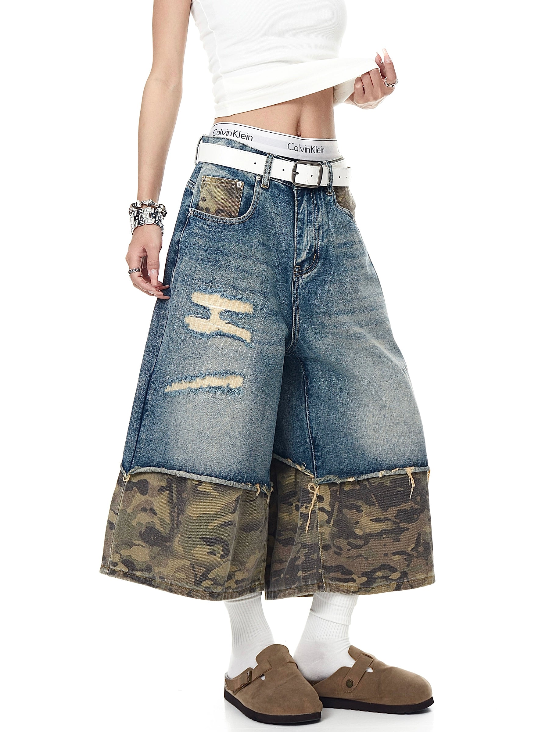 BLACKLISTS BAGGY RETRO STICH CAMO SHORTS