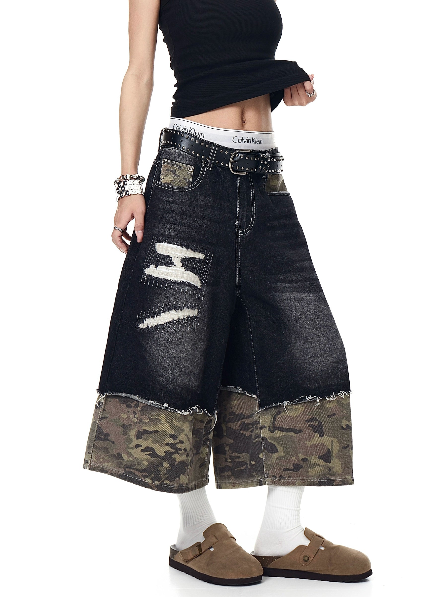 BLACKLISTS BAGGY RETRO STICH CAMO SHORTS