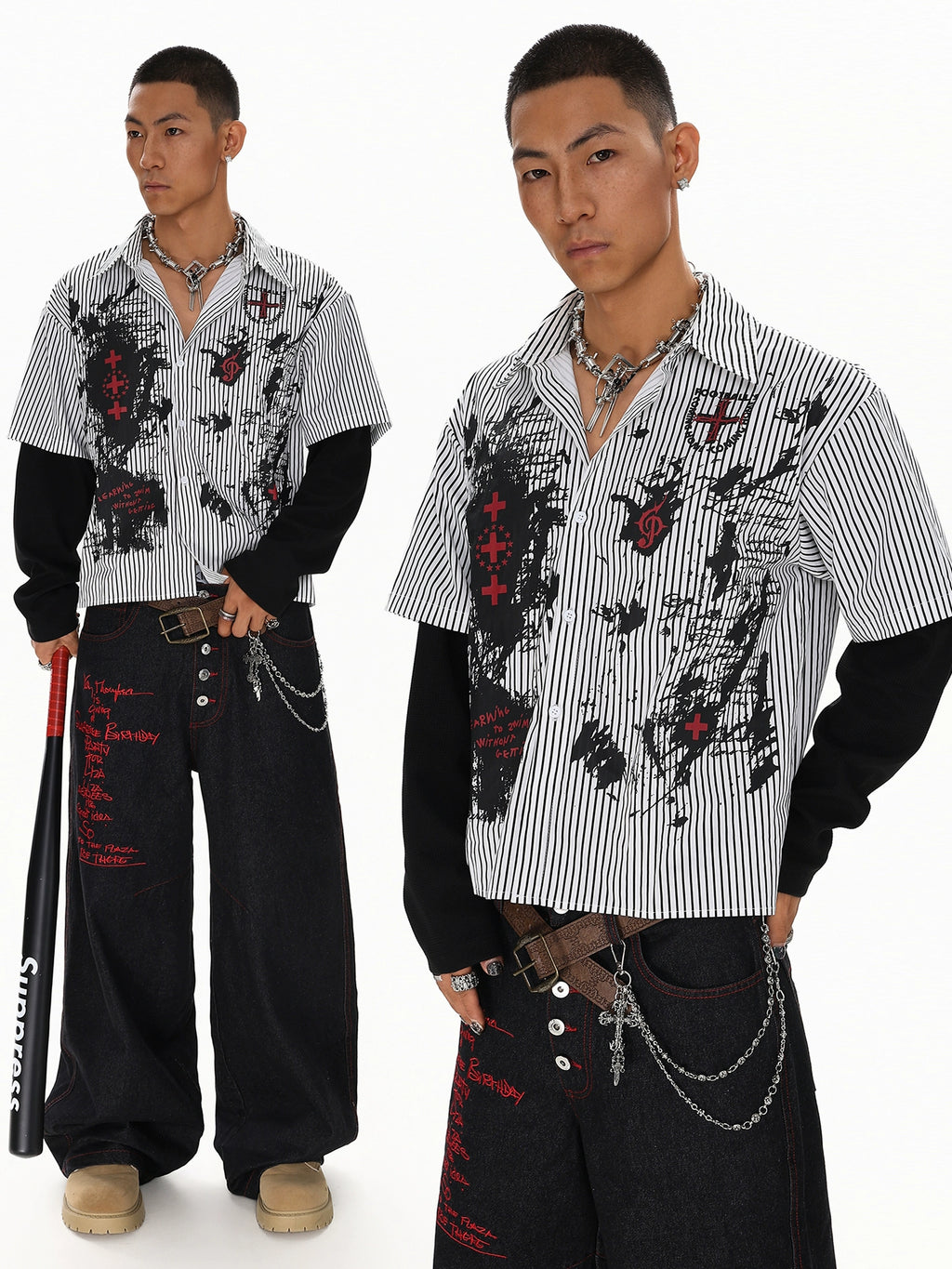 CROSSMARK STRIPED LONGSLEEVE SHIRT